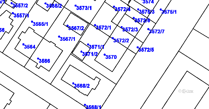 Parcela st. 3570 v KÚ Strašnice, Katastrální mapa