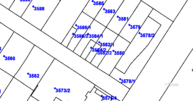 Parcela st. 3582/2 v KÚ Strašnice, Katastrální mapa