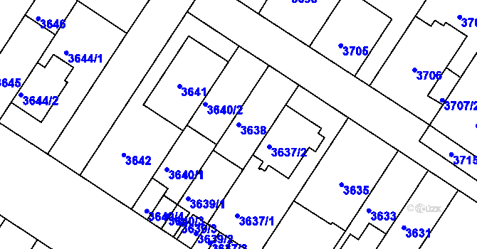 Parcela st. 3638 v KÚ Strašnice, Katastrální mapa