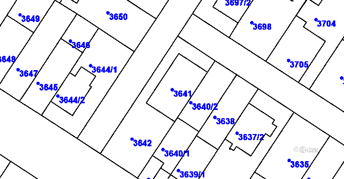 Parcela st. 3641 v KÚ Strašnice, Katastrální mapa