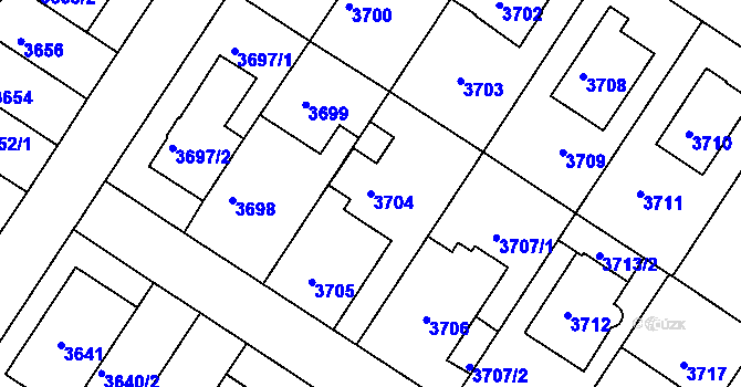 Parcela st. 3704 v KÚ Strašnice, Katastrální mapa