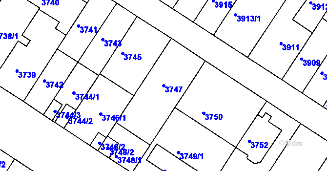 Parcela st. 3747 v KÚ Strašnice, Katastrální mapa