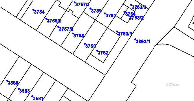 Parcela st. 3762 v KÚ Strašnice, Katastrální mapa