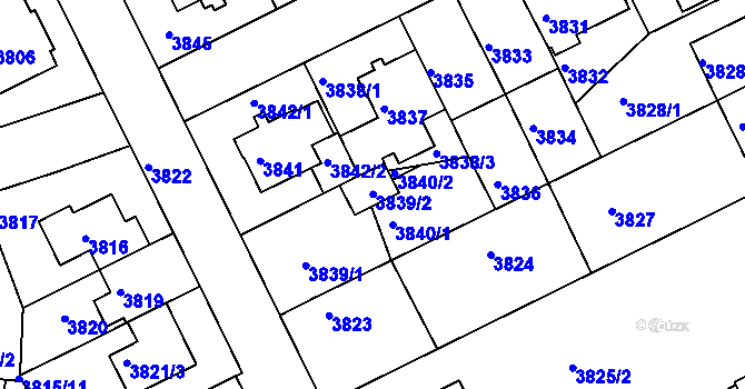 Parcela st. 3839/2 v KÚ Strašnice, Katastrální mapa