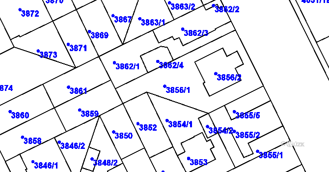 Parcela st. 3856/1 v KÚ Strašnice, Katastrální mapa