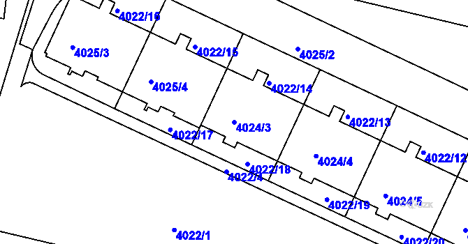 Parcela st. 4024/3 v KÚ Strašnice, Katastrální mapa