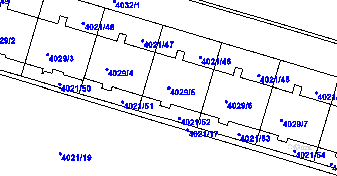 Parcela st. 4029/5 v KÚ Strašnice, Katastrální mapa