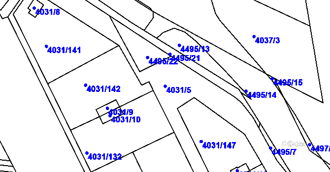 Parcela st. 4031/5 v KÚ Strašnice, Katastrální mapa