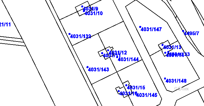 Parcela st. 4031/11 v KÚ Strašnice, Katastrální mapa