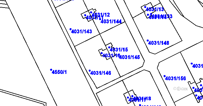 Parcela st. 4031/16 v KÚ Strašnice, Katastrální mapa