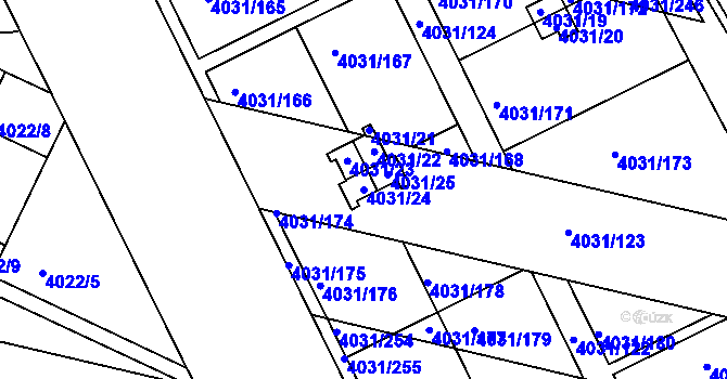 Parcela st. 4031/24 v KÚ Strašnice, Katastrální mapa