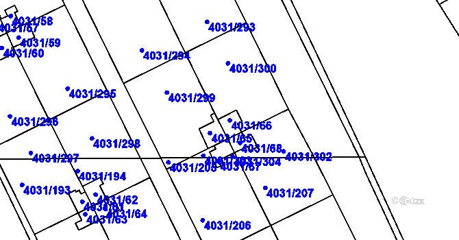 Parcela st. 4031/66 v KÚ Strašnice, Katastrální mapa