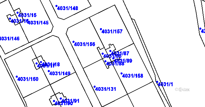 Parcela st. 4031/86 v KÚ Strašnice, Katastrální mapa