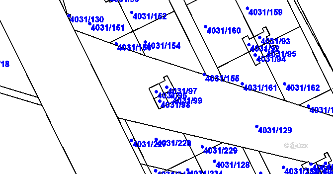 Parcela st. 4031/97 v KÚ Strašnice, Katastrální mapa
