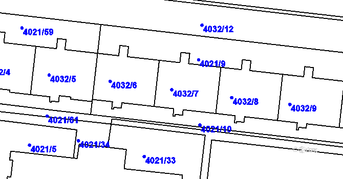 Parcela st. 4032/7 v KÚ Strašnice, Katastrální mapa