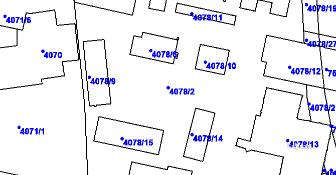Parcela st. 4078/2 v KÚ Strašnice, Katastrální mapa