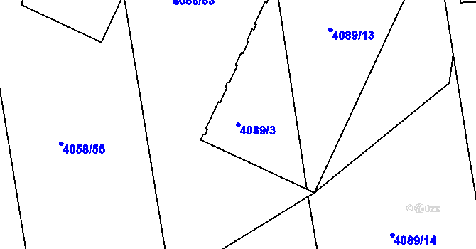 Parcela st. 4089/3 v KÚ Strašnice, Katastrální mapa