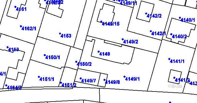 Parcela st. 4148 v KÚ Strašnice, Katastrální mapa