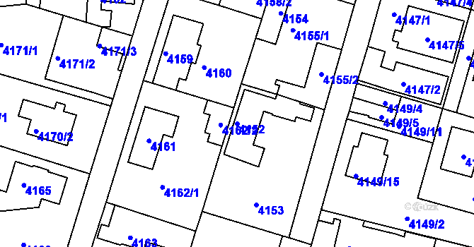 Parcela st. 4152 v KÚ Strašnice, Katastrální mapa