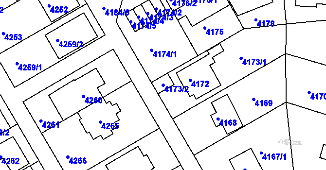 Parcela st. 4173/2 v KÚ Strašnice, Katastrální mapa
