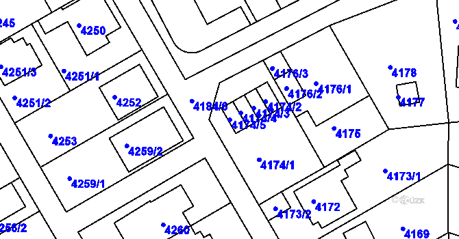 Parcela st. 4174/5 v KÚ Strašnice, Katastrální mapa