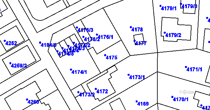 Parcela st. 4175 v KÚ Strašnice, Katastrální mapa