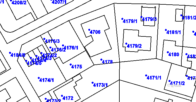 Parcela st. 4177 v KÚ Strašnice, Katastrální mapa