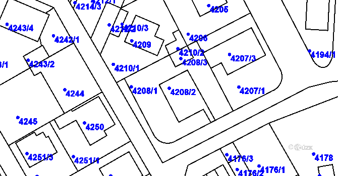 Parcela st. 4208/2 v KÚ Strašnice, Katastrální mapa
