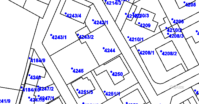 Parcela st. 4244 v KÚ Strašnice, Katastrální mapa