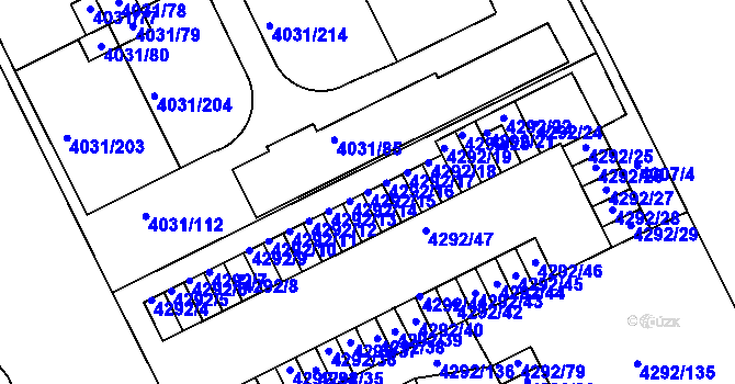 Parcela st. 4292/15 v KÚ Strašnice, Katastrální mapa