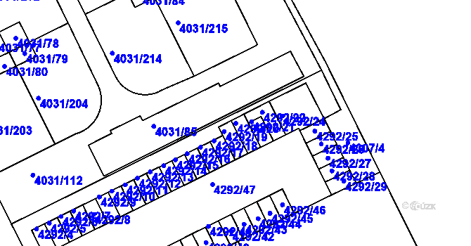 Parcela st. 4292/20 v KÚ Strašnice, Katastrální mapa