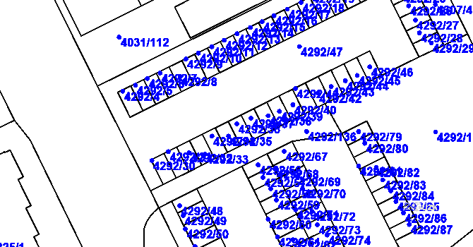 Parcela st. 4292/36 v KÚ Strašnice, Katastrální mapa