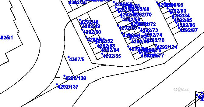 Parcela st. 4292/55 v KÚ Strašnice, Katastrální mapa
