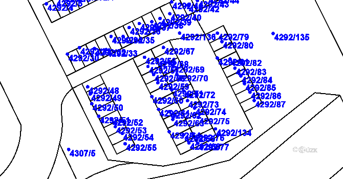 Parcela st. 4292/71 v KÚ Strašnice, Katastrální mapa