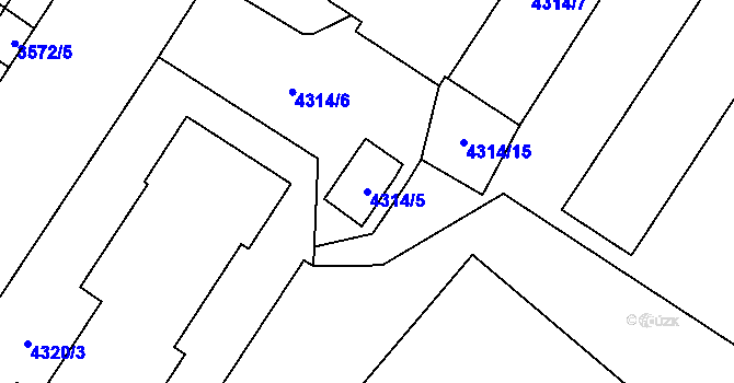 Parcela st. 4314/5 v KÚ Strašnice, Katastrální mapa