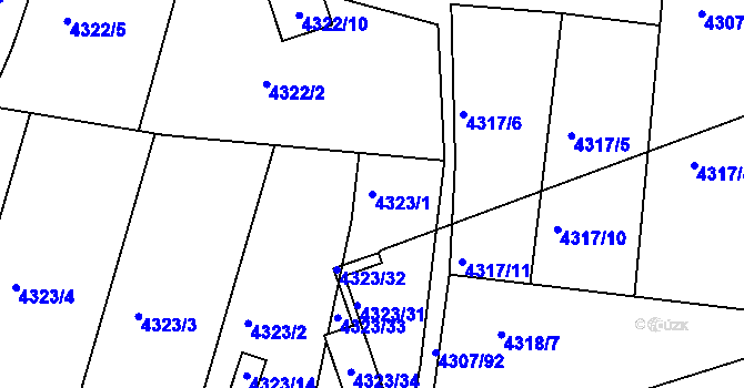 Parcela st. 4323/1 v KÚ Strašnice, Katastrální mapa