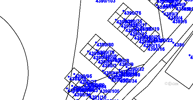 Parcela st. 4390/79 v KÚ Strašnice, Katastrální mapa