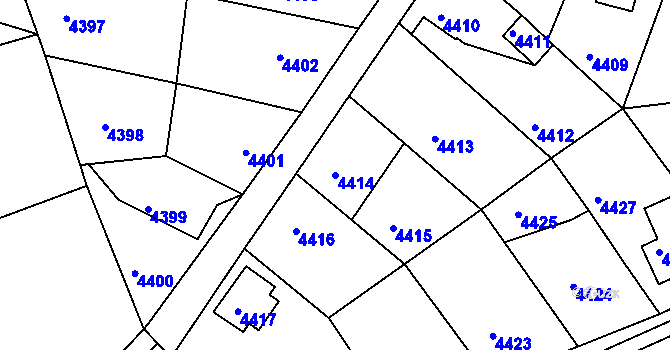 Parcela st. 4414 v KÚ Strašnice, Katastrální mapa