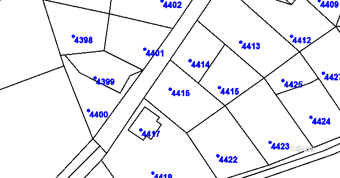 Parcela st. 4416 v KÚ Strašnice, Katastrální mapa