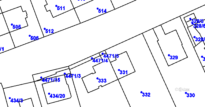 Parcela st. 4471/5 v KÚ Strašnice, Katastrální mapa
