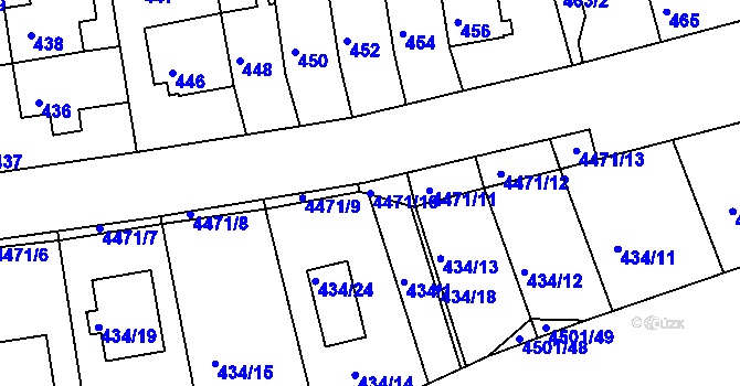 Parcela st. 4471/10 v KÚ Strašnice, Katastrální mapa