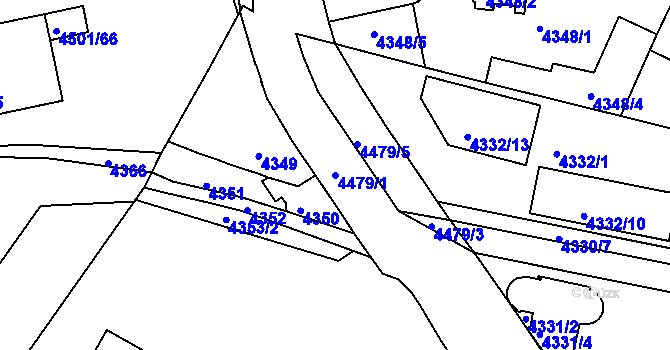 Parcela st. 4479/1 v KÚ Strašnice, Katastrální mapa