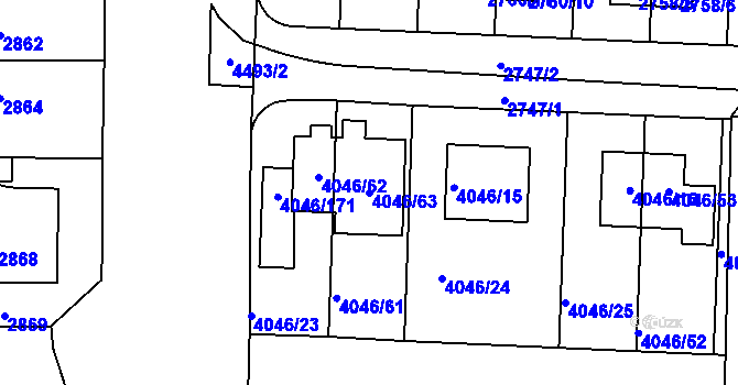 Parcela st. 4046/63 v KÚ Strašnice, Katastrální mapa