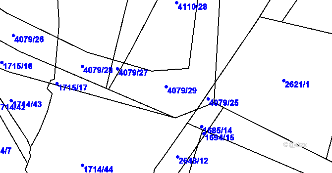 Parcela st. 4079/29 v KÚ Strašnice, Katastrální mapa