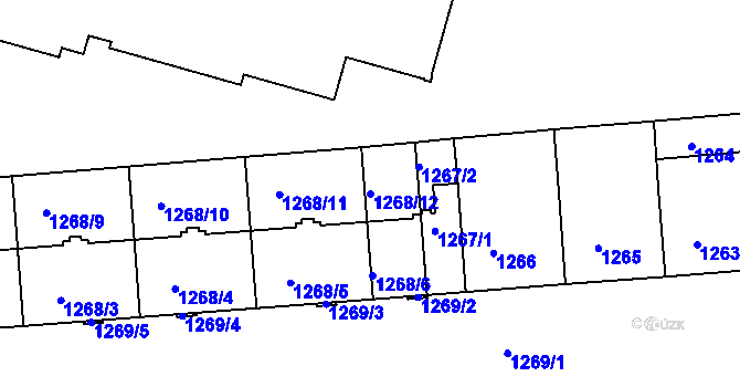 Parcela st. 1268/12 v KÚ Strašnice, Katastrální mapa