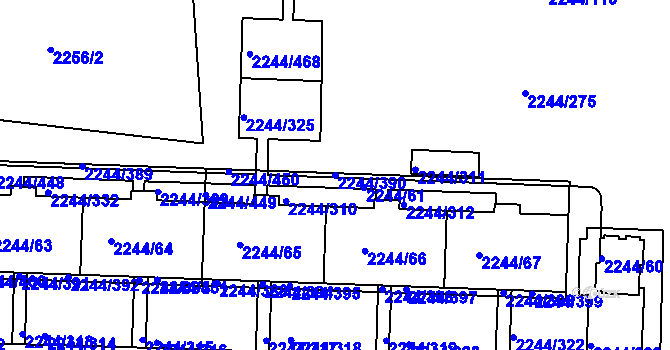 Parcela st. 2244/390 v KÚ Strašnice, Katastrální mapa