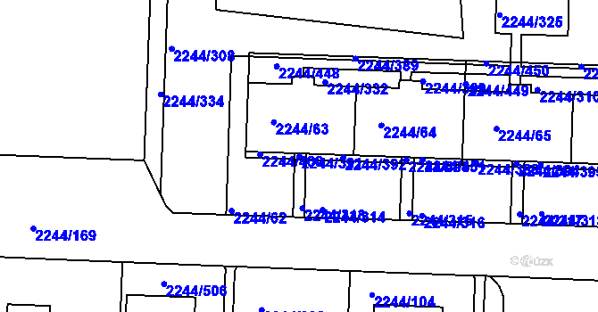 Parcela st. 2244/391 v KÚ Strašnice, Katastrální mapa