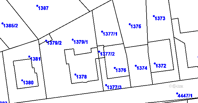 Parcela st. 1377/2 v KÚ Strašnice, Katastrální mapa