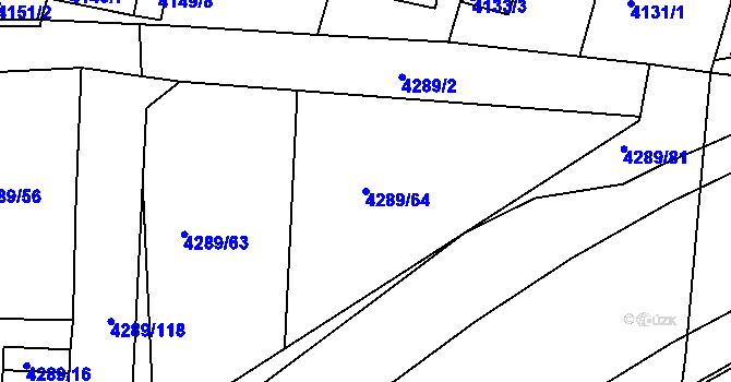 Parcela st. 4289/64 v KÚ Strašnice, Katastrální mapa