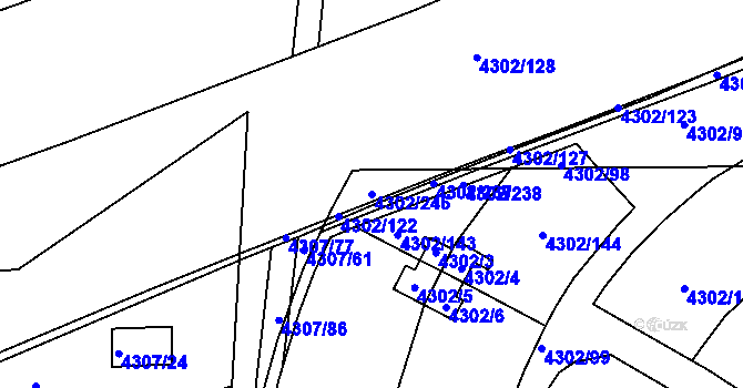 Parcela st. 4302/246 v KÚ Strašnice, Katastrální mapa